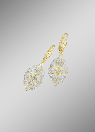 Ohrringe mit Diamanten im Blumendesign