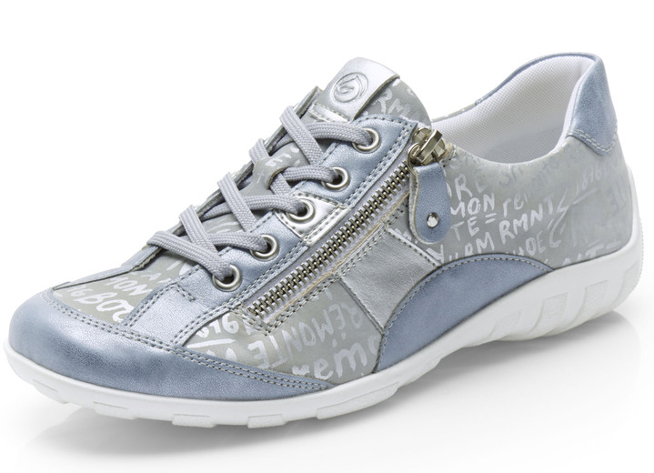 Komfortschuhe - Remonte Sneaker mit  bedruckten Besätzen, in Größe 036 bis 043, in Farbe HELLBLAU-SILBER Ansicht 1