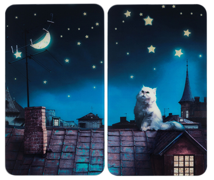 Haushalt - Herdabdeckplatten mit Motiv Moon Cat, 2er-Set, in Farbe MOON CAT