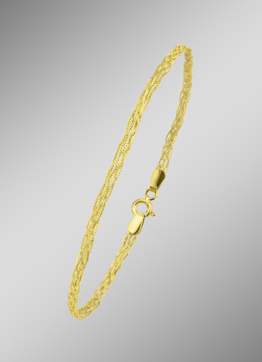 ohne Steine / mit Zirkonia - Geflochtenes Armband aus Gold, in Farbe  Ansicht 1