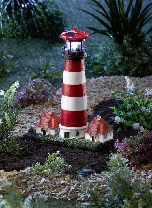 Garten - Solar-Leuchtturm Westerhever, in Farbe ROT-WEISS Ansicht 1