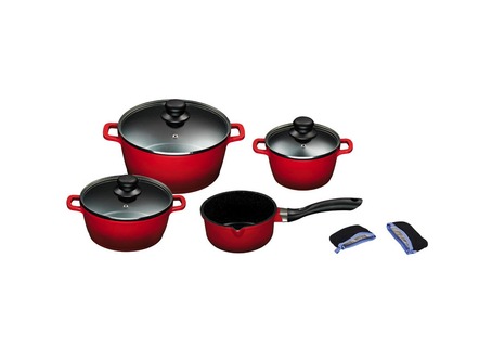 "KING" 9-teiliges Aluguss-Kochtopf-Set mit FUSION® keramischer Antihaftbeschichtung