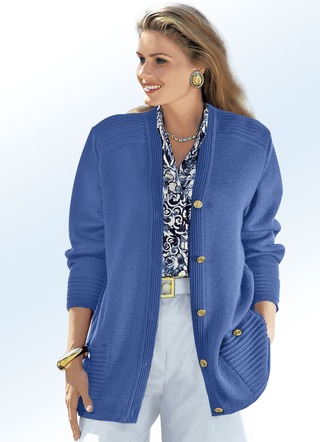 Jacken, Westen & Sets - Strickjacke mit Schurwolle – Farbe ROYALBLAU Jacken, Westen & Sets - Strickjacke mit Schurwolle, in Größe 038 bis 052, in Farbe SCHWARZ