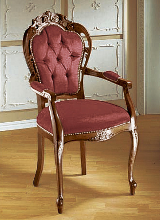 Esszimmer - Elegante Esszimmer-Stühle oder Sessel, in Farbe ROT/NUSSBAUM, in Ausführung Sessel Ansicht 1