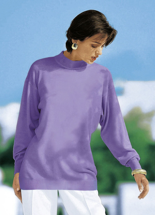 Pullover - Pullover in Feinstrick mit Schurwolle Pullover - Pullover in Feinstrick mit Schurwolle, in Größe 036 bis 050, in Farbe FLIEDER