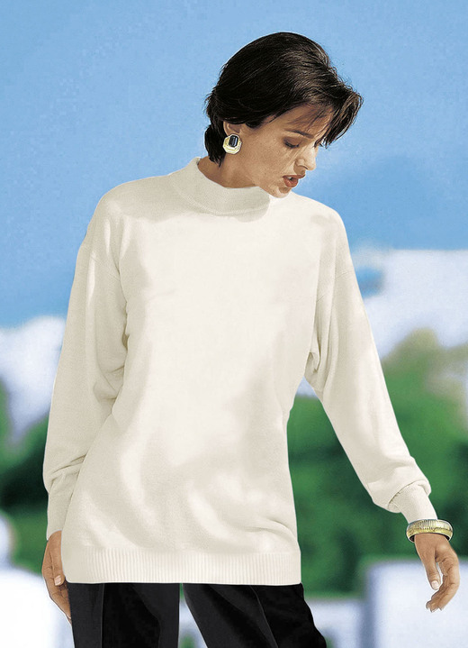 Pullover - Pullover in Feinstrick mit Schurwolle Pullover - Pullover in Feinstrick mit Schurwolle, in Größe 036 bis 050, in Farbe NATURWEISS