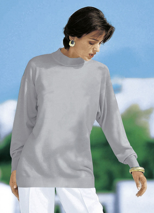 Pullover - Pullover in Feinstrick mit Schurwolle Pullover - Pullover in Feinstrick mit Schurwolle, in Größe 036 bis 050, in Farbe SILBERGRAU