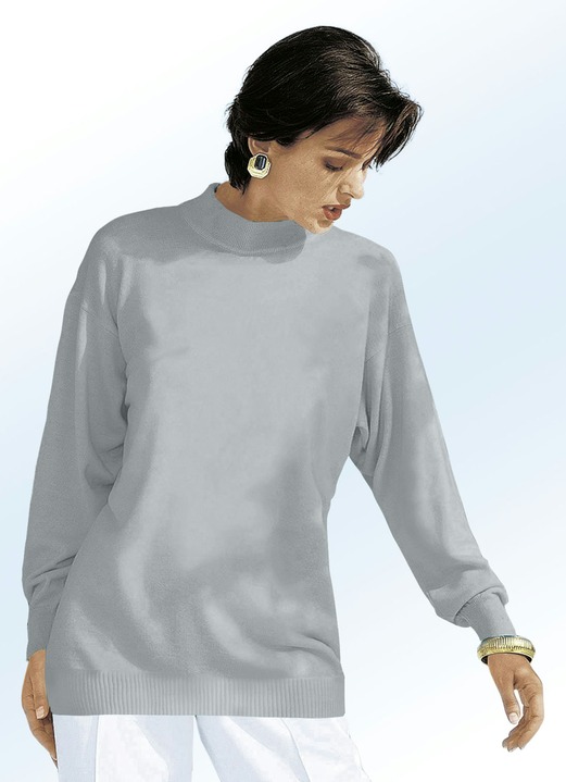 Pullover - Pullover in Feinstrick mit Schurwolle, in Größe 036 bis 050, in Farbe SILBERGRAU Ansicht 1