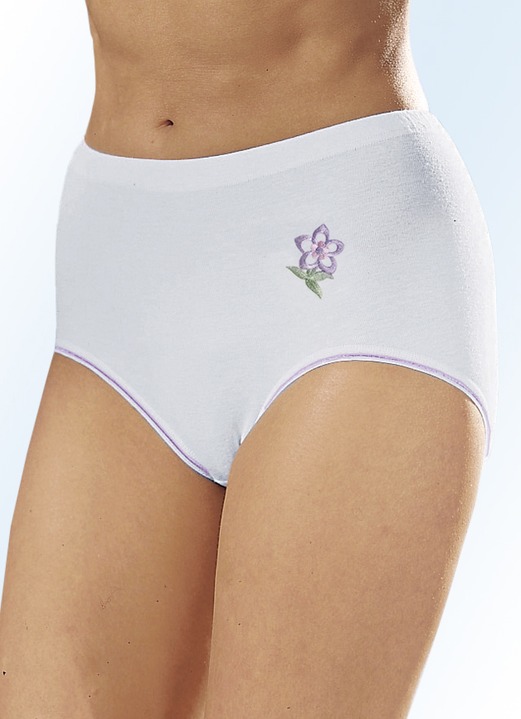 Slips - Speidel Fünferpack Slips mit Stickereimotiv, in Größe 038 bis 056, in Farbe WEISS Ansicht 2