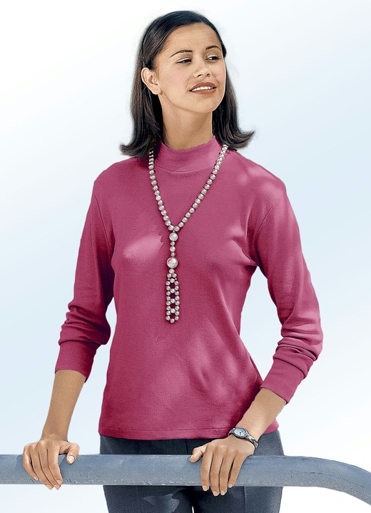 Shirts - Shirt mit Stehkragen, in Größe 034 bis 052, in Farbe LILA Ansicht 3