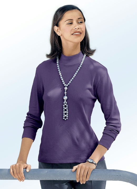 Shirts - Shirt mit Stehkragen, in Größe 034 bis 052, in Farbe LILA Ansicht 1