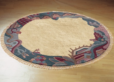 Klassisch - Brücken und Teppiche im Nepal-Stil – Farbe BEIGE – Ansicht  Klassisch - Brücken und Teppiche im Nepal-Stil, in Größe 011 (Brücke, ca.  60x 90 cm) bis 309 (Rundteppich, ca. Ø 200 cm), in Farbe BEIGE – Farbe BEIGE – Ansicht