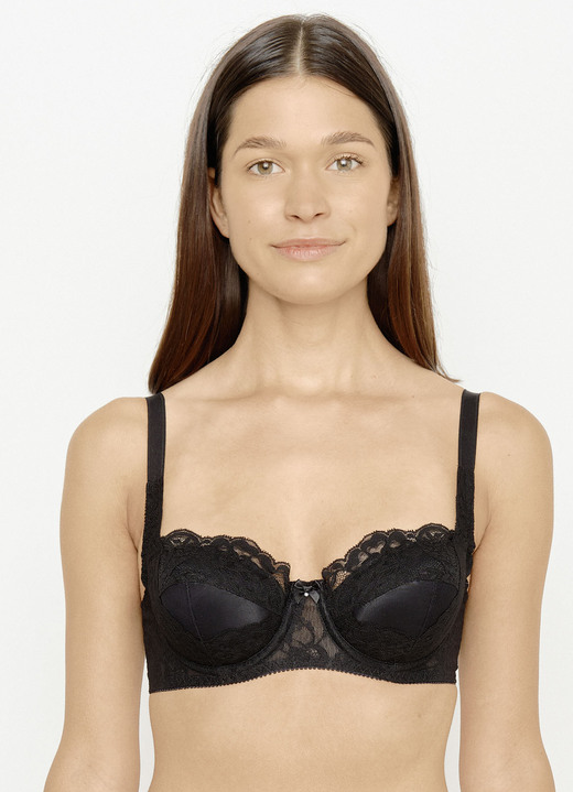 BHs - Susa Dirndl-BH mit Außenträgern Ansicht 3 BHs - Susa Dirndl-BH mit Außenträgern, in Größe 070 bis 095, in Cup A, in Farbe WEISS Ansicht 3