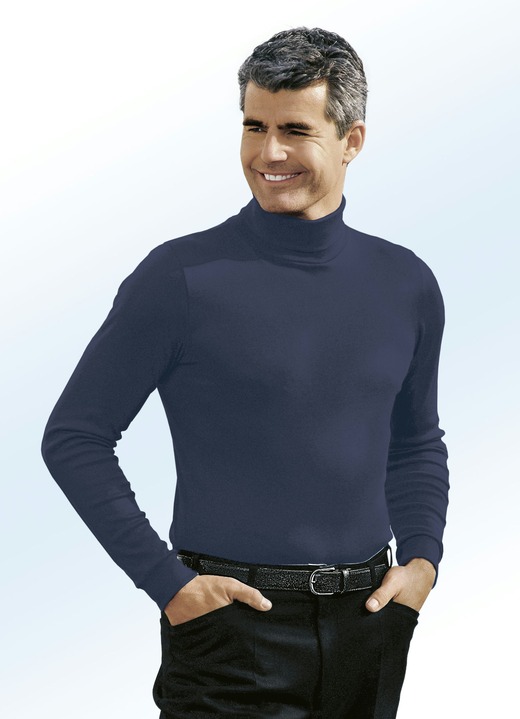 Hemden, Pullover & Shirts - Tragangenehmer Rolli in 9 Farben, in Größe 046 bis 062, in Farbe MARINE Ansicht 1