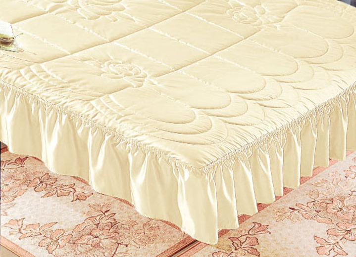 Tagesdecken - Tagesdecke mit Volantabschluss, in Größe 873 (Einzelbett, 140x210 cm, 1 Volant) bis 916 (franz. Bett, 280x250 cm, 3 Volants), in Farbe BLAU Ansicht 3