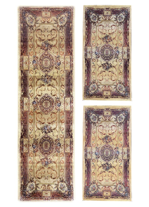 Klassisch - Brücken, Galerie und Teppiche in hochwertiger Qualität, in Größe 005 (Brücke, 40x 60 cm) bis 325 (Bettumrandung, 3-teilig), in Farbe BEIGE Ansicht 5