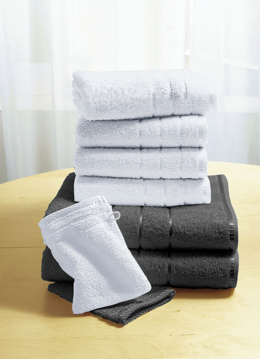 Handtücher - Weiche Walkfrottier-Handtücher aus dichtem Schlingenflor, in Größe 200 (2 Handtücher, 50x90 cm) bis 210 (10-teiliges Sparset), in Farbe HELLBLAU Ansicht 13