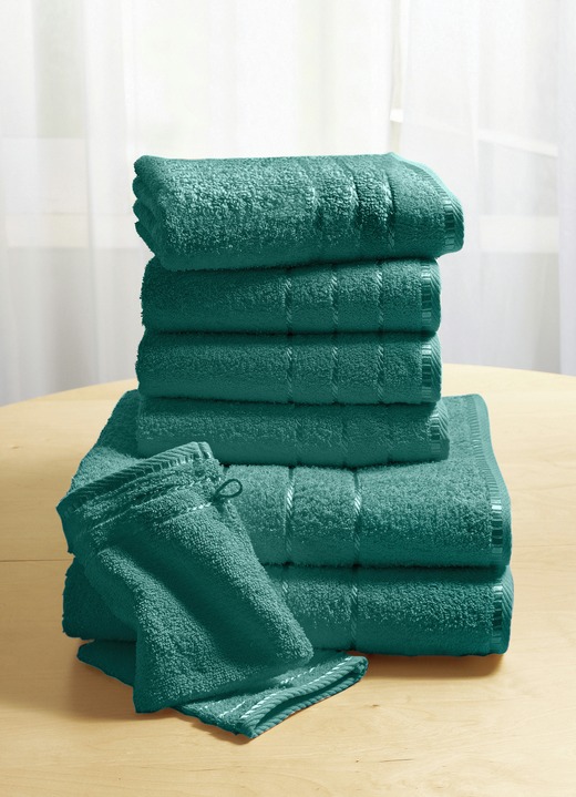 Handtücher - Weiche Walkfrottier-Handtücher aus dichtem Schlingenflor, in Größe 200 (2 Handtücher, 50x90 cm) bis 210 (10-teiliges Sparset), in Farbe HELLBLAU Ansicht 15