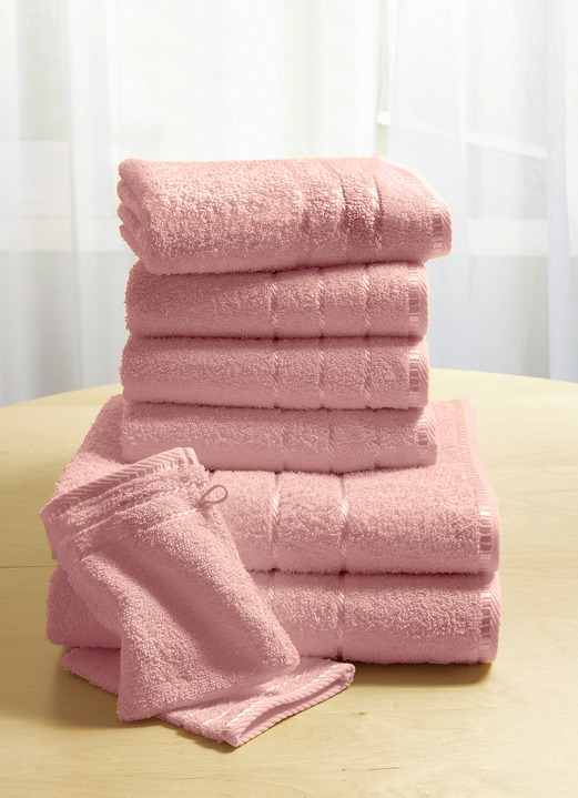 Handtücher - Weiche Walkfrottier-Handtücher aus dichtem Schlingenflor, in Größe 200 (2 Handtücher, 50x90 cm) bis 210 (10-teiliges Sparset), in Farbe HELLBLAU Ansicht 7