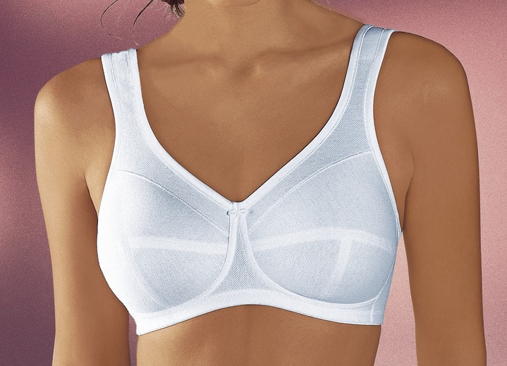Soft-BH - Anita Entlastungs-BH mit Baumwoll-Pikee Ansicht 3 Soft-BH - Anita Entlastungs-BH mit Baumwoll-Pikee, in Größe 075 bis 120, in Cup H, in Farbe WEISS Ansicht 3