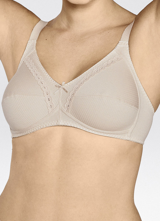 Mode - Naturana Zweierpack  BH mit dekorativem Spitzenband in den Cups, in Größe 075 bis 100, in Cup B, in Farbe 2X WEISS Ansicht 7