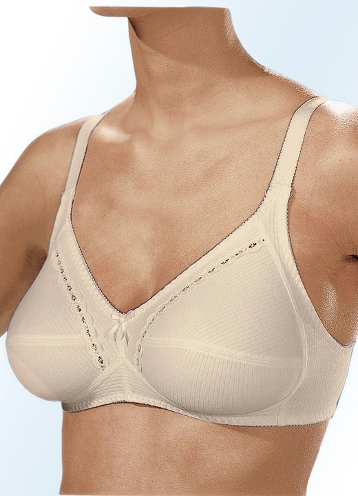 Mode - Naturana Zweierpack  BH mit dekorativem Spitzenband in den Cups, in Größe 075 bis 100, in Cup B, in Farbe 2X WEISS Ansicht 5