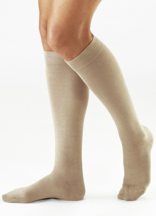Kompressionsstrümpfe - 3 Paar Stützkniestrümpfe, in Größe L (Schuhgrösse 41-43) bis XXL (Schuhgrösse 45-47), in Farbe SCHWARZ