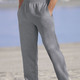 Sport- & Freizeitmode - Jogginghose aus reiner Baumwolle in 5 Farben, in Größe 046 bis 058, in Farbe GRAU MELIERT