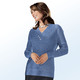 Pullover - Pullover aus Bouclégarn – Farbe BLAU MELIERT Pullover - Pullover aus Bouclégarn, in Größe 036 bis 050, in Farbe HELLGRAU MELIERT