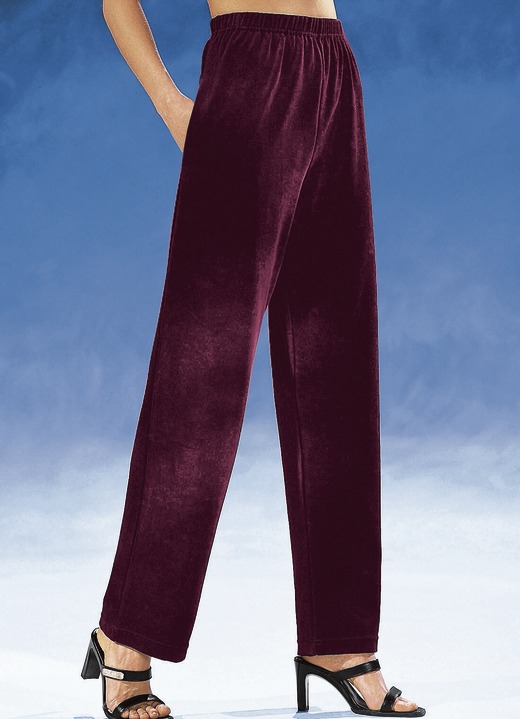 Freizeithosen - Hose mit komfortablem Dehnbund Freizeithosen - Hose mit komfortablem Dehnbund, in Größe 018 bis 060, in Farbe BORDEAUX