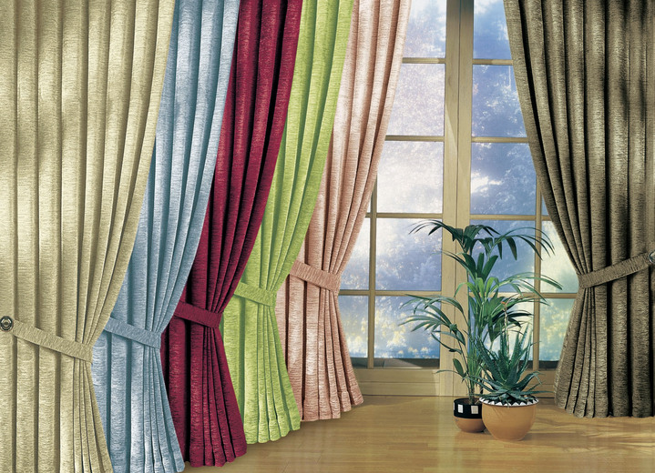 Klassisch - Übergardinen-Garnitur mit Universalschienenband, in Größe 750 (H150xB115 cm) bis 899 (2er-Pack Raffhalter, 60 cm), in Farbe SILBER Ansicht 1