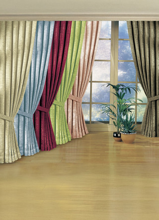 Klassisch - Übergardinen-Garnitur mit Universalschienenband – Farbe CREME – Ansicht  Klassisch - Übergardinen-Garnitur mit Universalschienenband, in Größe 750 (H150xB115 cm) bis 899 (2er-Pack Raffhalter, 60 cm), in Farbe CREME – Farbe CREME – Ansicht