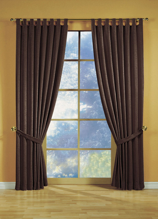 Klassisch - Fensterdekoration aus schwerer Thermo-Chenille-Qualität Ansicht 3 Klassisch - Fensterdekoration aus schwerer Thermo-Chenille-Qualität, in Größe 364 (H150xB135 cm) bis 464 (H245xB270 cm), in Farbe BRAUN, in Ausführung mit Universalschienenband Ansicht 3