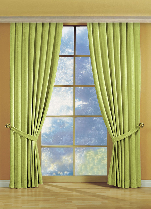 Klassisch - Fensterdekoration aus schwerer Thermo-Chenille-Qualität, in Größe 364 (H150xB135 cm) bis 464 (H245xB270 cm), in Farbe ROT, in Ausführung mit Universalschienenband Ansicht 13