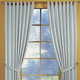 Klassisch - Fensterdekoration aus schwerer Thermo-Chenille-Qualität – Farbe HELLBLAU – Ansicht 5 Klassisch - Fensterdekoration aus schwerer Thermo-Chenille-Qualität, in Größe 364 (H150xB135 cm) bis 464 (H245xB270 cm), in Farbe TERRA, in Ausführung mit Universalschienenband – Farbe HELLBLAU – Ansicht 5