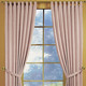 Klassisch - Fensterdekoration aus schwerer Thermo-Chenille-Qualität, in Größe 364 (H150xB135 cm) bis 464 (H245xB270 cm), in Farbe HELLBLAU, in Ausführung mit Universalschienenband – Farbe ROSÉ – Ansicht 5