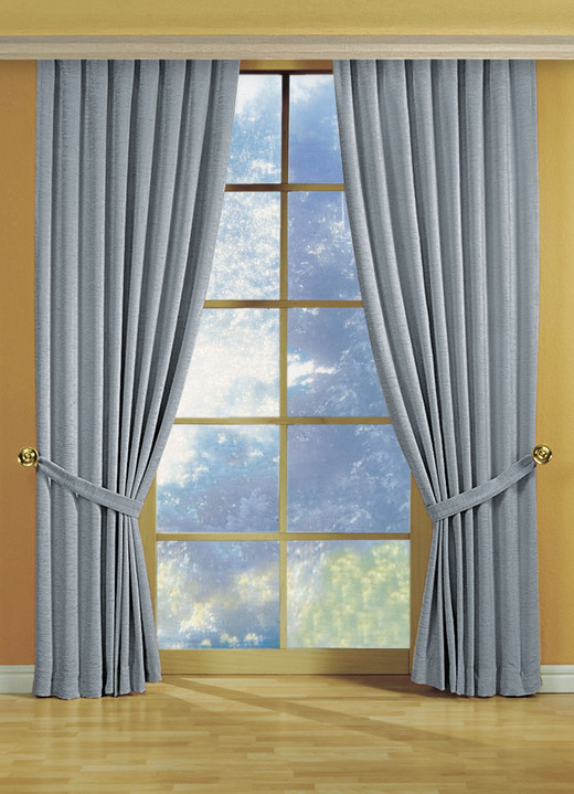 Klassisch - Fensterdekoration aus schwerer Thermo-Chenille-Qualität, in Größe 364 (H150xB135 cm) bis 464 (H245xB270 cm), in Farbe ROT, in Ausführung mit Universalschienenband Ansicht 16