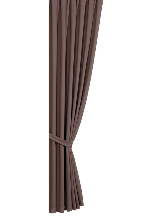 Klassisch - Pflegeleichte Energiespar-Verdunkelungs-Schals, in Größe 119 (H150xB140 cm) bis 271 (H245xB140 cm), in Farbe BRAUN, in Ausführung mit Schlaufen Ansicht 1