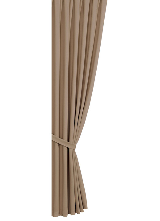 Klassisch - Verdunkelungs-Schals mit Universalschienenband Ansicht 10 Klassisch - Verdunkelungs-Schals mit Universalschienenband, in Größe 119 (H150xB140 cm) bis 304 (2er-Pack Raffhalter, 80 cm), in Farbe TERRA Ansicht 10