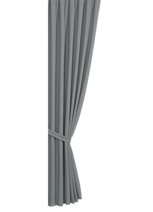Klassisch - Pflegeleichte Energiespar-Verdunkelungs-Schals, in Größe 119 (H150xB140 cm) bis 271 (H245xB140 cm), in Farbe SILBER, in Ausführung Mit Schlaufen Ansicht 1