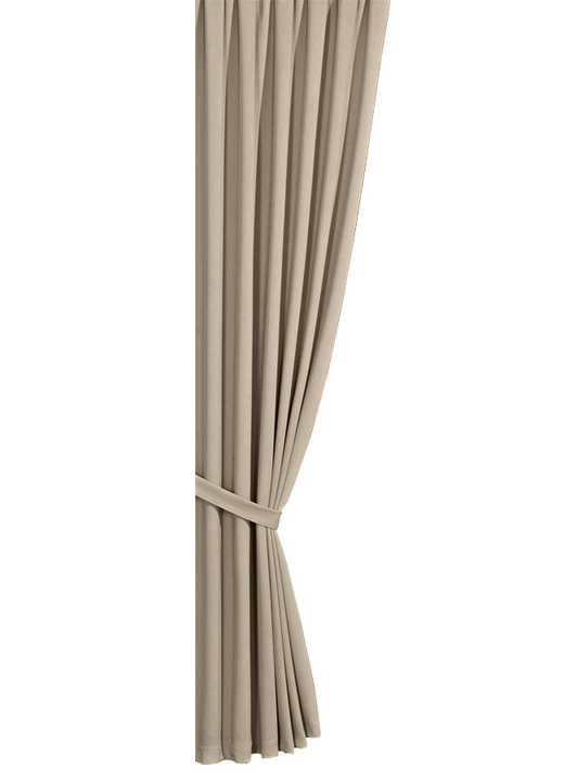 Klassisch - Pflegeleichte Energiespar-Verdunkelungs-Schals, in Größe 119 (H150xB140 cm) bis 271 (H245xB140 cm), in Farbe TAUPE, in Ausführung Mit Schlaufen Ansicht 1
