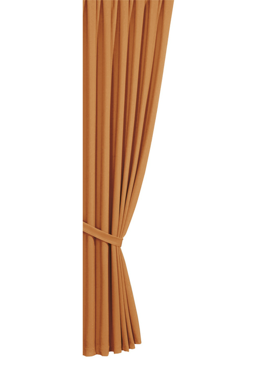 Klassisch - Pflegeleichte Energiespar-Verdunkelungs-Schals, in Größe 119 (H150xB140 cm) bis 271 (H245xB140 cm), in Farbe TERRA, in Ausführung mit Schlaufen Ansicht 1