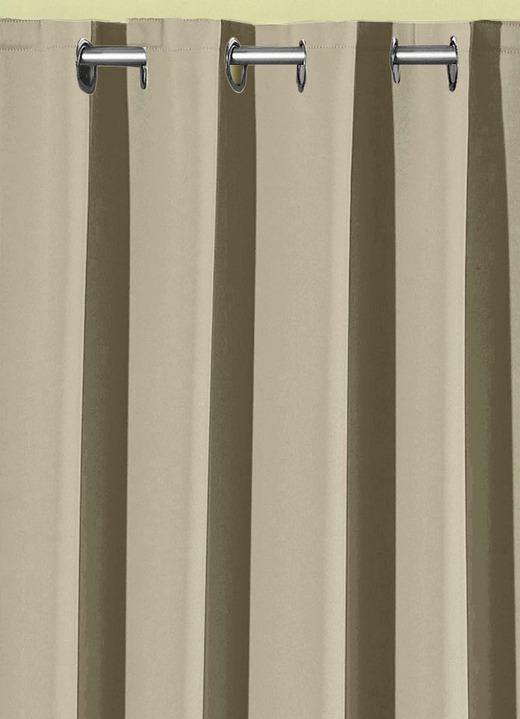 Klassisch - Pflegeleichte Energiespar-Verdunkelungs-Schals, in Größe 119 (H150xB140 cm) bis 271 (H245xB140 cm), in Farbe TAUPE, in Ausführung Mit Schlaufen Ansicht 30