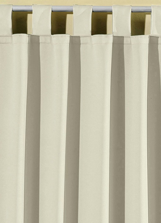 Klassisch - Pflegeleichte Energiespar-Verdunkelungs-Schals, in Größe 119 (H150xB140 cm) bis 271 (H245xB140 cm), in Farbe TAUPE, in Ausführung Mit Schlaufen Ansicht 7