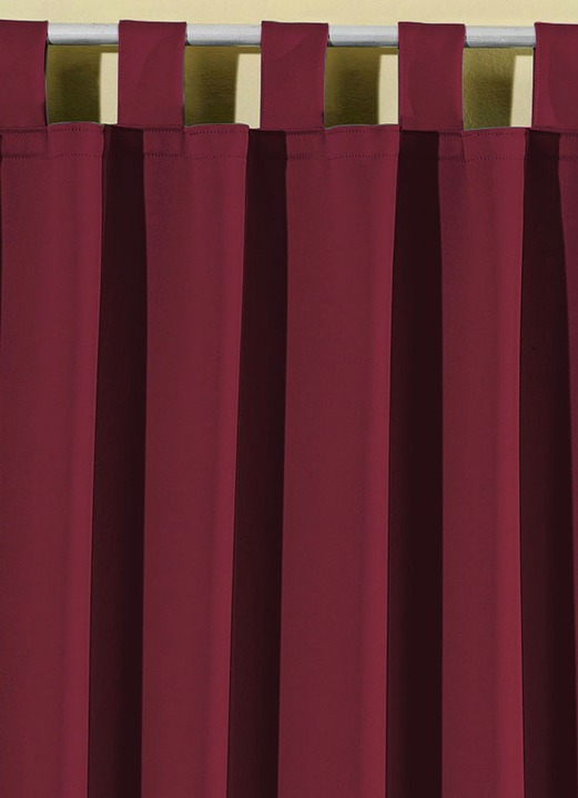 Klassisch - Pflegeleichte Energiespar-Verdunkelungs-Schals, in Größe 119 (H150xB140 cm) bis 271 (H245xB140 cm), in Farbe BORDEAUX, in Ausführung Mit Schlaufen Ansicht 2