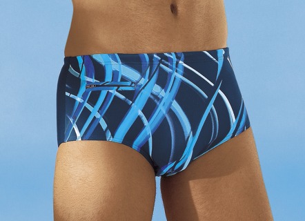 Badehose in höherer Slipform mit Reißverschlusstasche