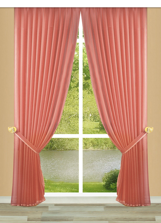 Klassisch - Seitenschal-Garnitur mit Satin-Einfassband und Universalschienenband, in Größe 358 (H145xB145 cm) bis 458 (H245xB145 cm), in Farbe BLAU Ansicht 4