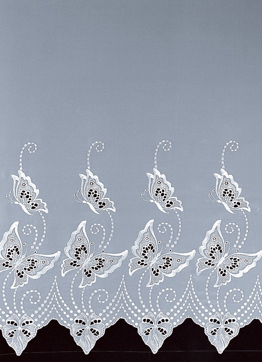 Klassisch - Langstore mit Plauener Stickerei, in Größe 212 (200x300 cm) bis 301 (245x750 cm), in Farbe WEISS Ansicht 2