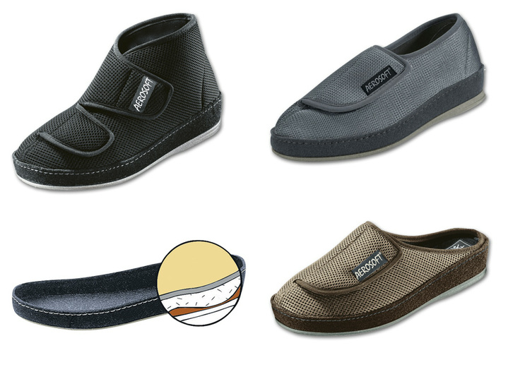 Hausschuhe - Klima-Klettschuh mit durchgehender, patentierter Filzschalensohle, in Größe 036 bis 046, in Farbe SCHWARZ, in Ausführung Klima-Klett-Pantolette Ansicht 3