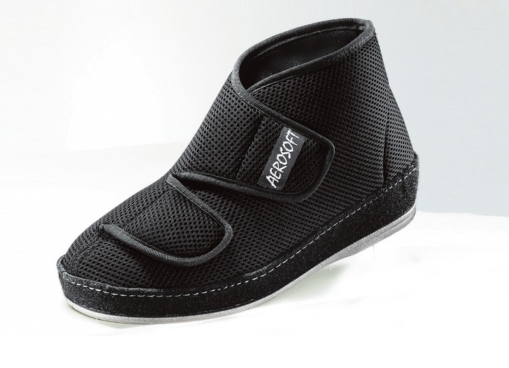 Hausschuhe - Klima-Klettschuh mit durchgehender, patentierter Filzschalensohle, in Größe 036 bis 046, in Farbe GRAU, in Ausführung Klima-Klett-Pantolette Ansicht 4